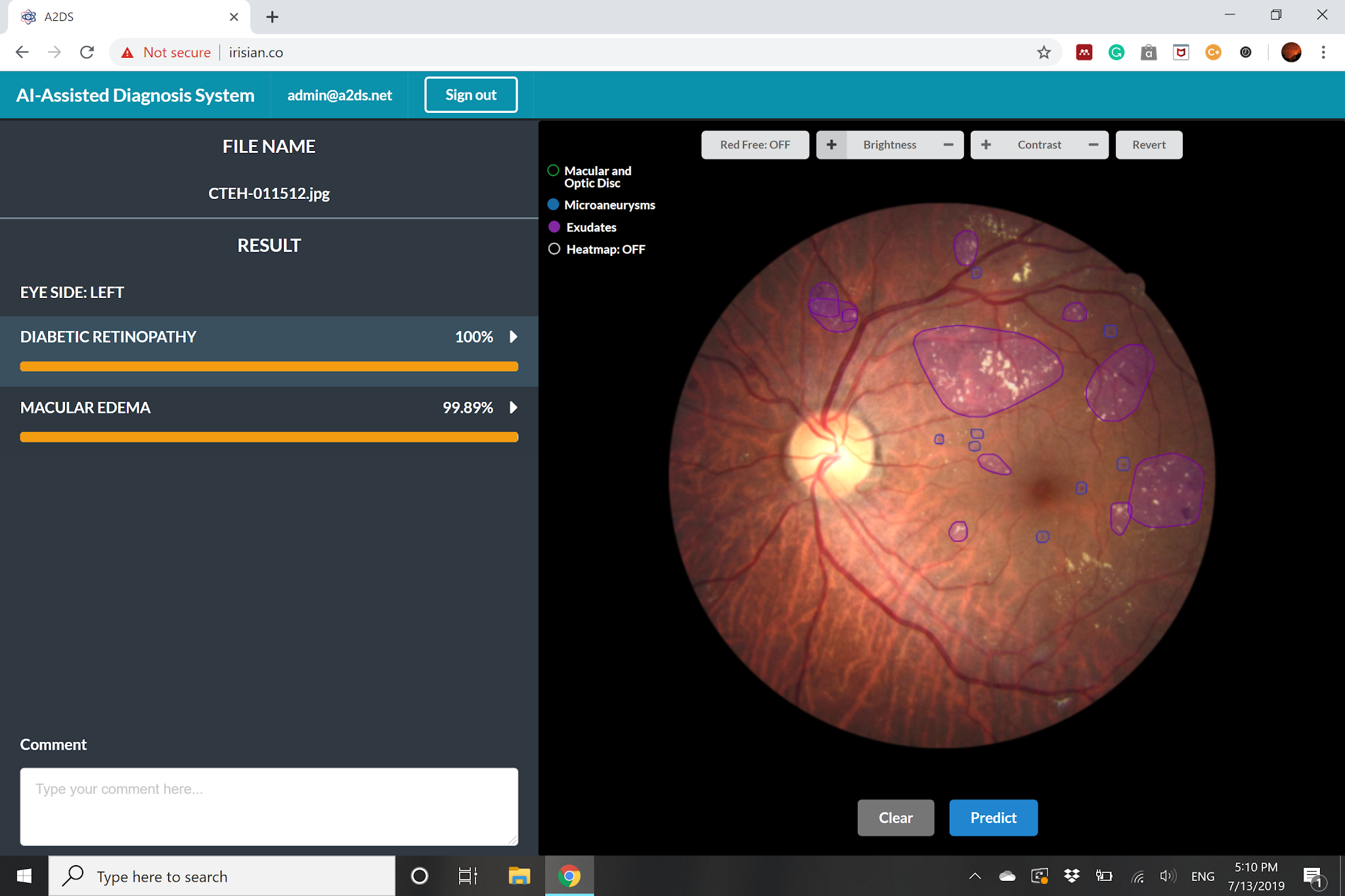 Application demo screenshot 1