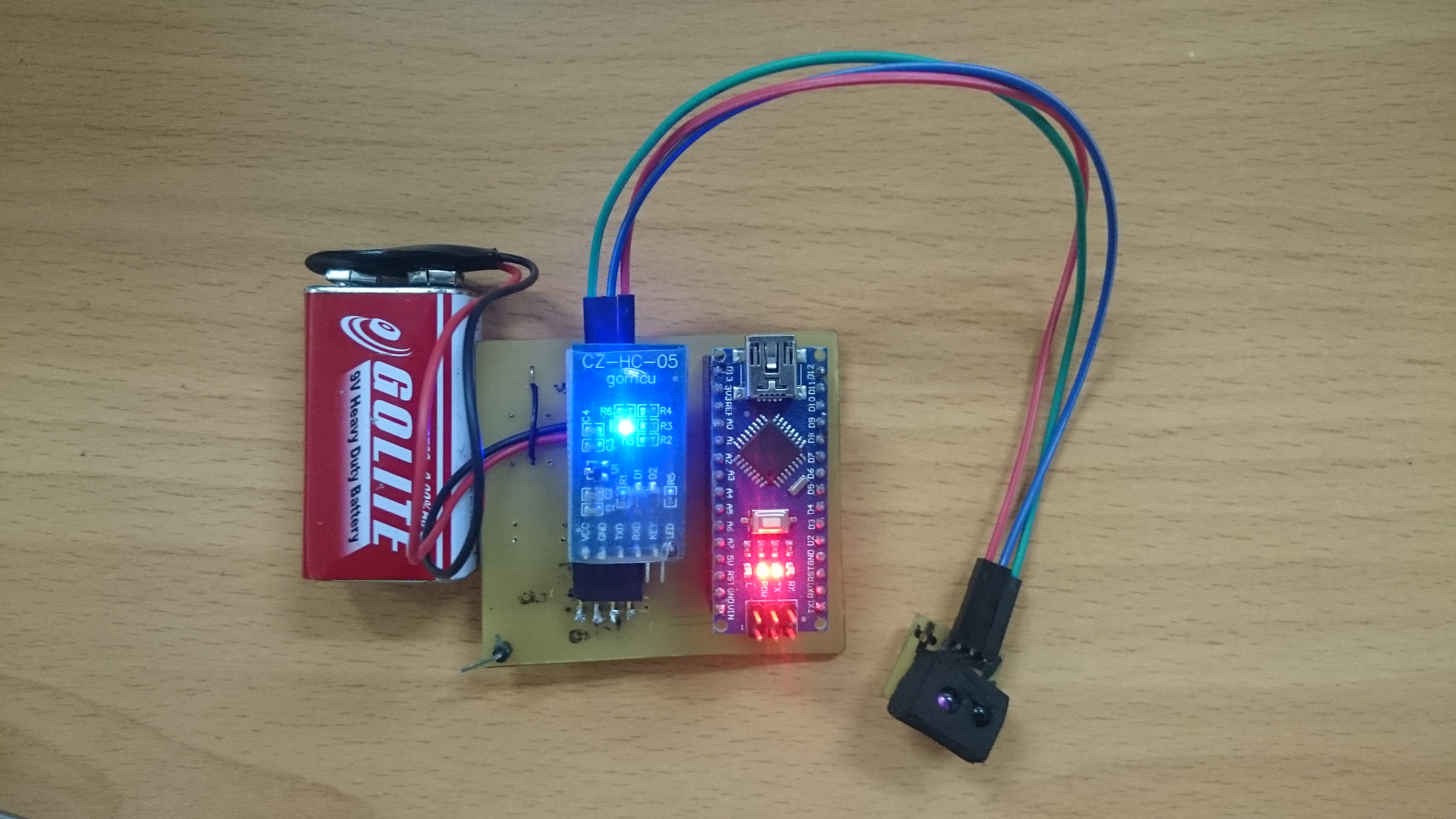 PCB top view with Arduino